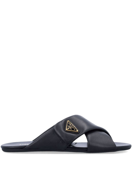 PRADA Stylish Leather Sliders for Men