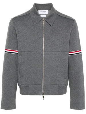 THOM BROWNE Relaxed Fit RWB-Stripe Cotton Zip-Up Jacket