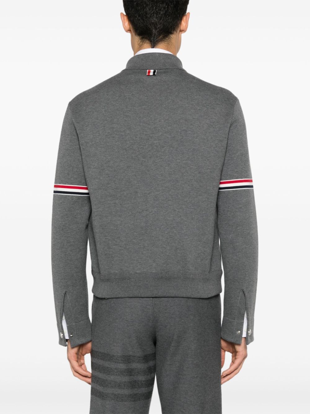 THOM BROWNE Relaxed Fit RWB-Stripe Cotton Zip-Up Jacket