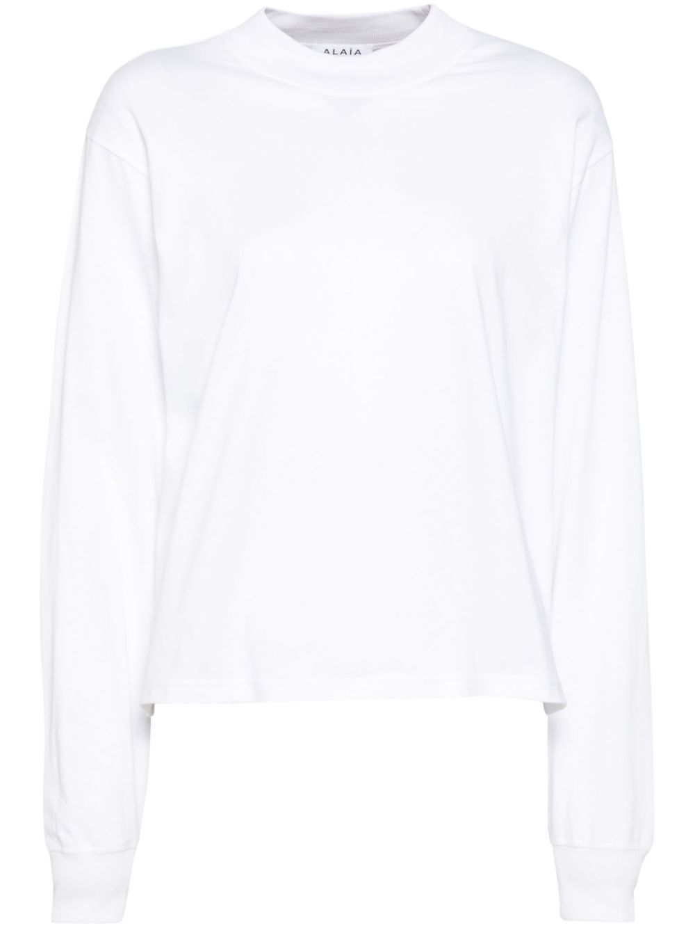 ALAÏA Embroidered Logo Long-Sleeved Cotton T-Shirt