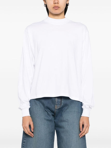 ALAÏA Embroidered Logo Long-Sleeved Cotton T-Shirt