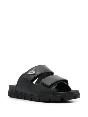 PRADA Leather Strap Sandals with 2.5 cm Heel for Women