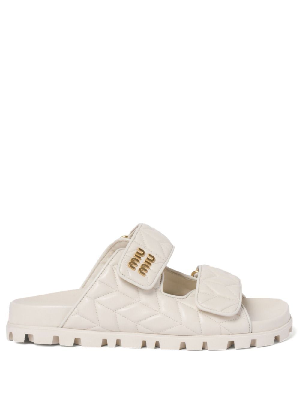 MIUMIU Luxurious Leather Slide Sandals with 3 cm Sole for Men