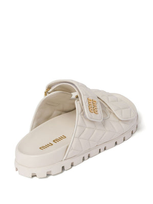 MIUMIU Luxurious Leather Slide Sandals with 3 cm Sole for Men