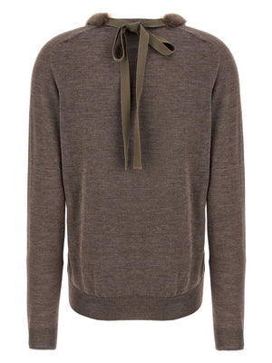 FENDI Men's Wool and Silk V-Neck Sweater