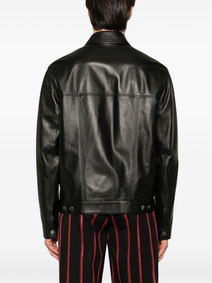 FENDI Embossed Patch Nappa Leather Blouson Jacket