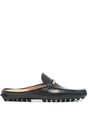 TOD`S Branded Metal Bar Leather Rubber Flat Shoes for Men