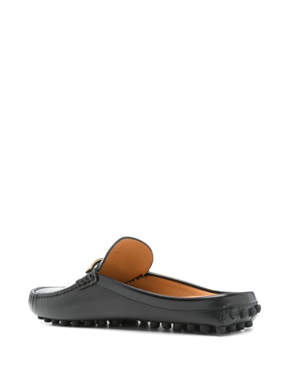 TOD`S Branded Metal Bar Leather Rubber Flat Shoes for Men