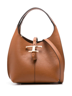 TOD`S Mini Timeless Grained Leather Shoulder Bag - 18 x 20 x 16 cm