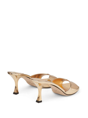 JIMMY CHOO Metallic Leather Sky 70 Sandals