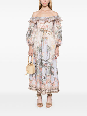 ZIMMERMANN Mini Floral Linen Dress for Women - SS25 Collection