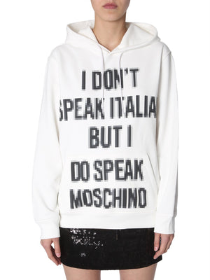 MOSCHINO COUTURE Hooded Sweatshirt with Unique Print