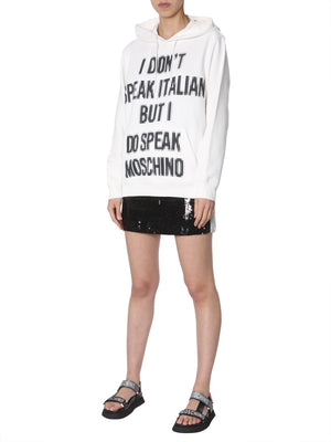 MOSCHINO COUTURE Hooded Sweatshirt with Unique Print