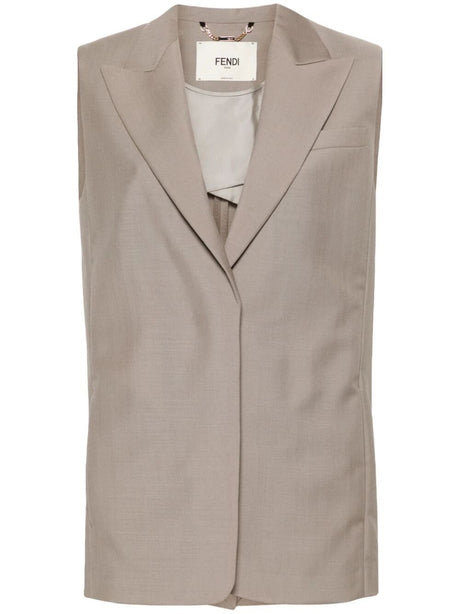 FENDI Tailored Mohair Blend Gilet for Men