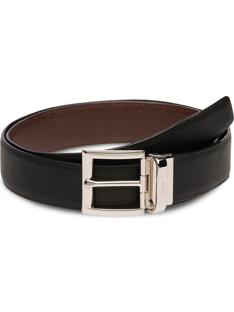 PRADA Reversible Two-Toned Saffiano Leather Belt - 3.5 cm