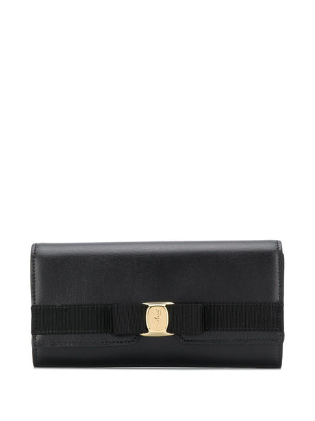 Ferragamo Continental Wallet with Bow Detail - 9.5 x 9 cm