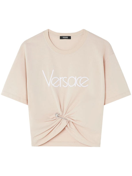 VERSACE Cropped Safety Pin T-Shirt for Men