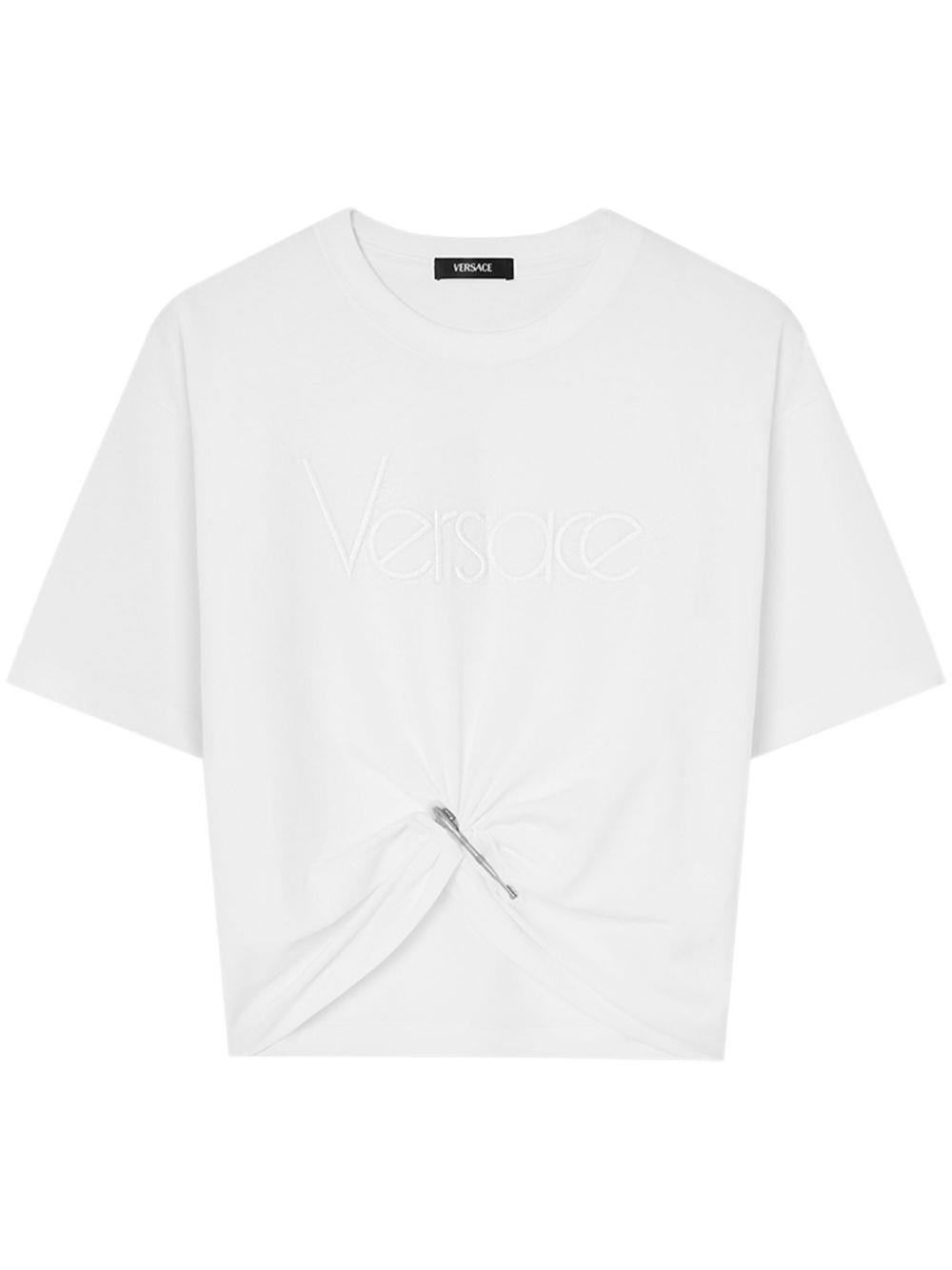 VERSACE Cropped Safety Pin T-Shirt for Men