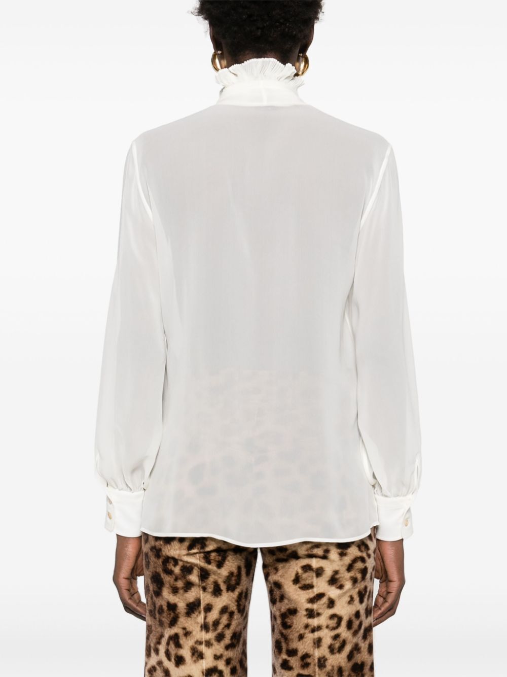 TOM FORD Relaxed Fit Ruffle-Detail Silk Blouse