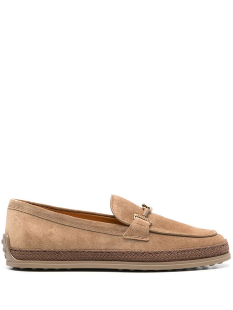 TOD`S Cord Weaving T Ring Suede Loafers for Men