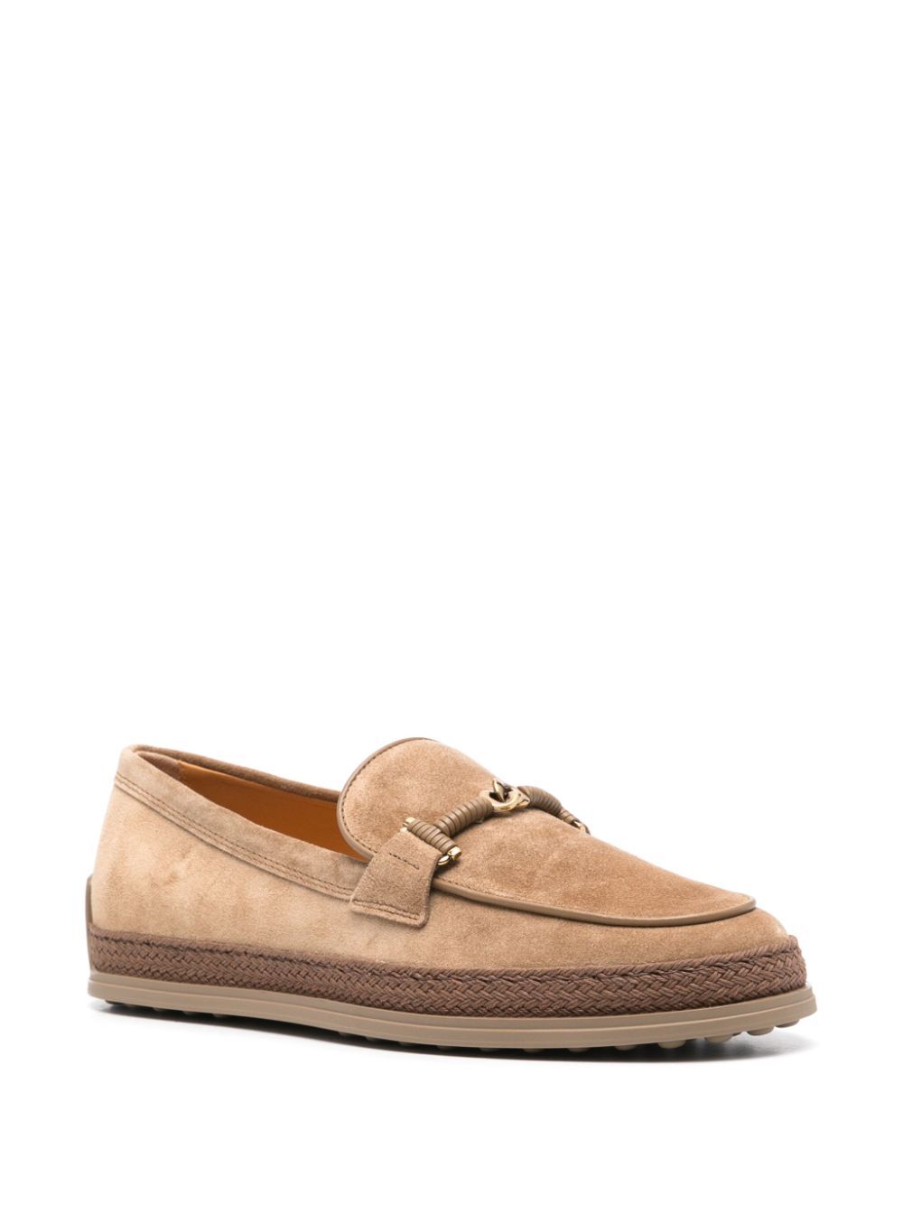 TOD`S Cord Weaving T Ring Suede Loafers for Men