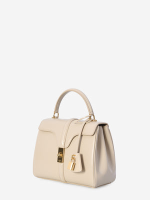 CELINE Mini Beige Satin Calfskin Handbag