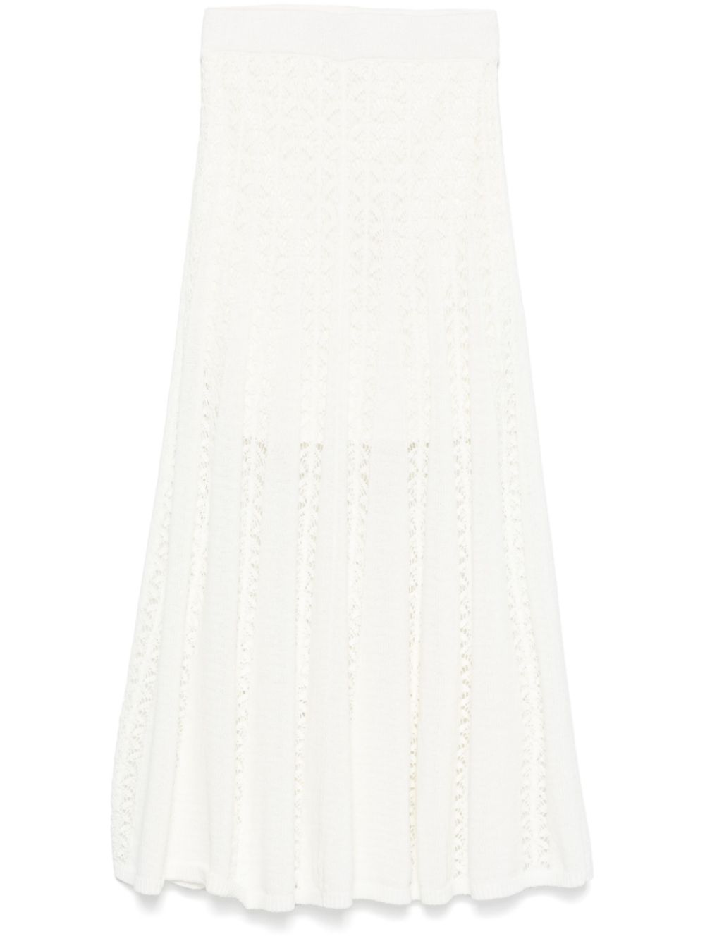 ZIMMERMANN Knit MIDI Skirt with Elasticated Waistband