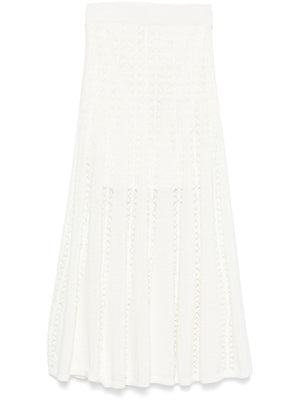 ZIMMERMANN Knit MIDI Skirt with Elasticated Waistband