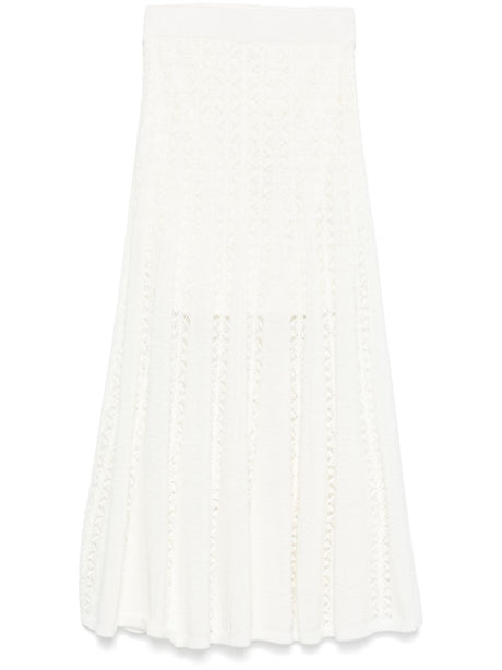 ZIMMERMANN Knit MIDI Skirt with Elasticated Waistband