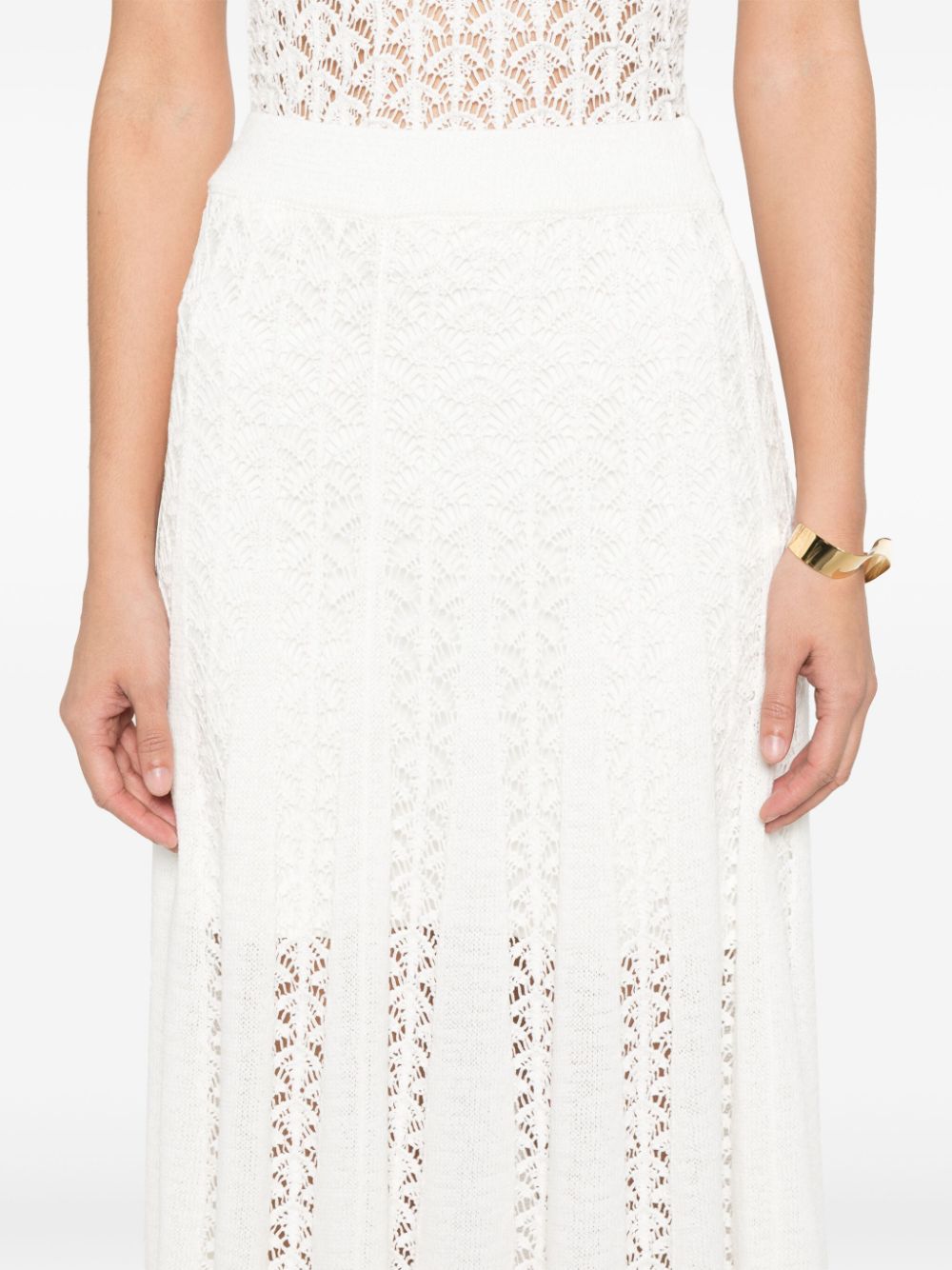 ZIMMERMANN Knit MIDI Skirt with Elasticated Waistband