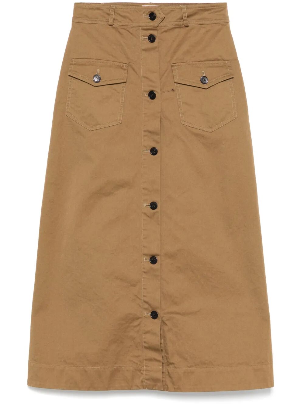 SAINT LAURENT PARIS Buttoned Cotton Serge Midi Skirt for Men