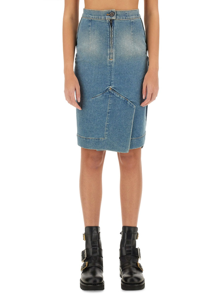 VIVIENNE WESTWOOD Chic Denim Midi Skirt - Size 38