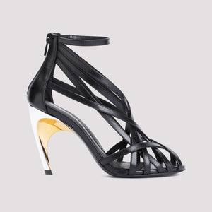 ALEXANDER MCQUEEN Strappy Armadillo Sandals with 10cm Heel