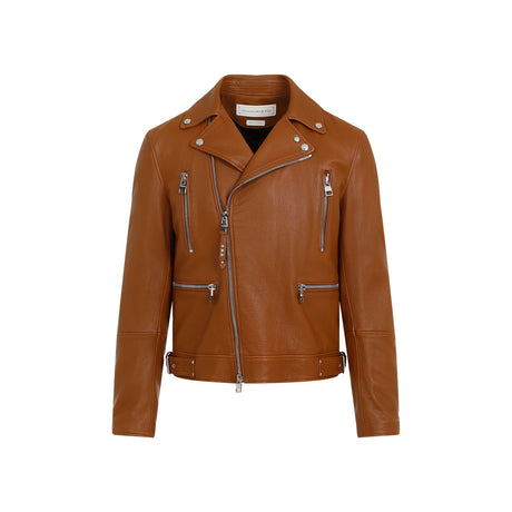 ALEXANDER MCQUEEN Essential Leather Biker Jacket - FW24 Collection