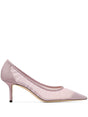 JIMMY CHOO Mini Glitter Tulle Pumps with 6.5 cm Heel