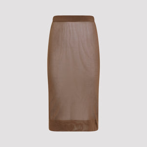 SAINT LAURENT Viscose Midi Skirt for Bold Elegance