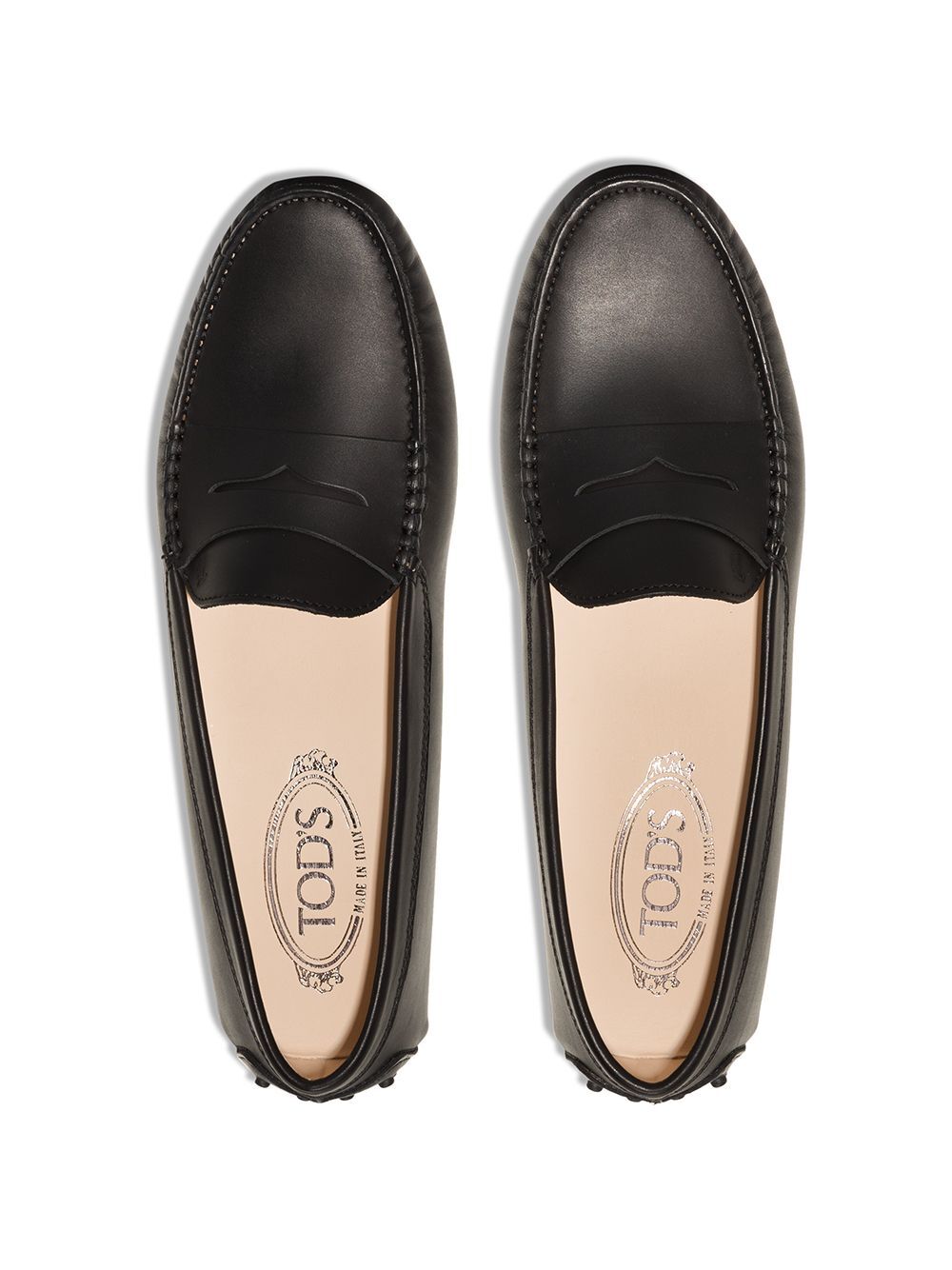 TOD`S Smooth Leather Rubber Driving Loafers