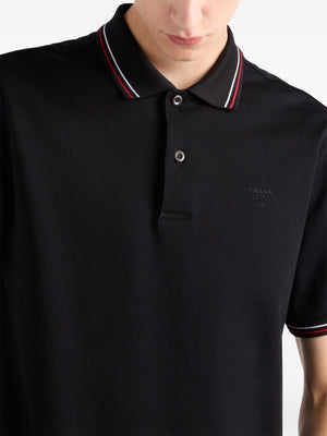 PRADA Slim Fit Cotton Piqué Polo Shirt for Women - SS25 Collection