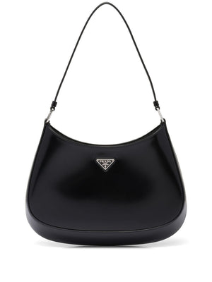 PRADA Mini Brushed Leather Shoulder Bag - 27cm x 22cm x 6cm