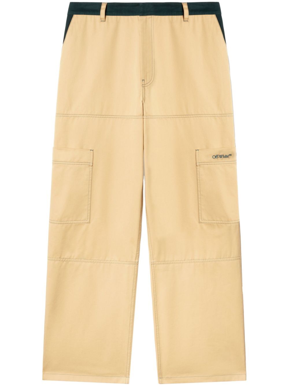 OFF-WHITE Contrasting Waistband Cargo Pants for Women