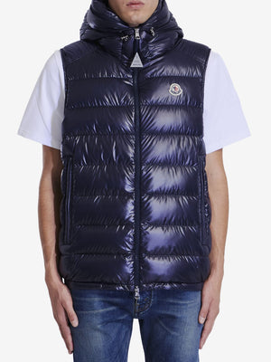 MONCLER Men's Regular Fit Down Vest with Adjustable Hood