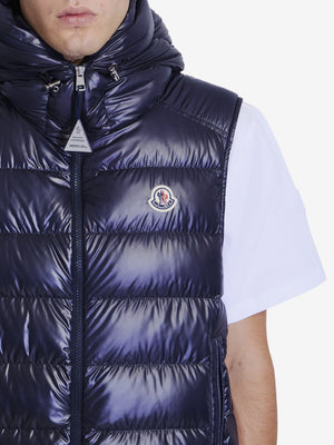 MONCLER Men's Regular Fit Down Vest with Adjustable Hood