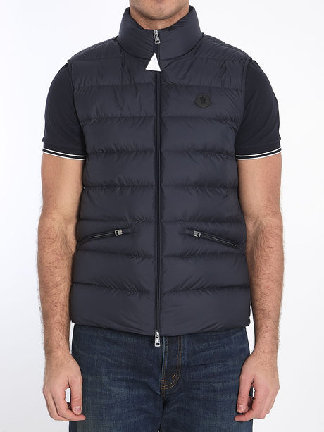 MONCLER Slim Fit Padded Vest with Down Fill - Size US 04