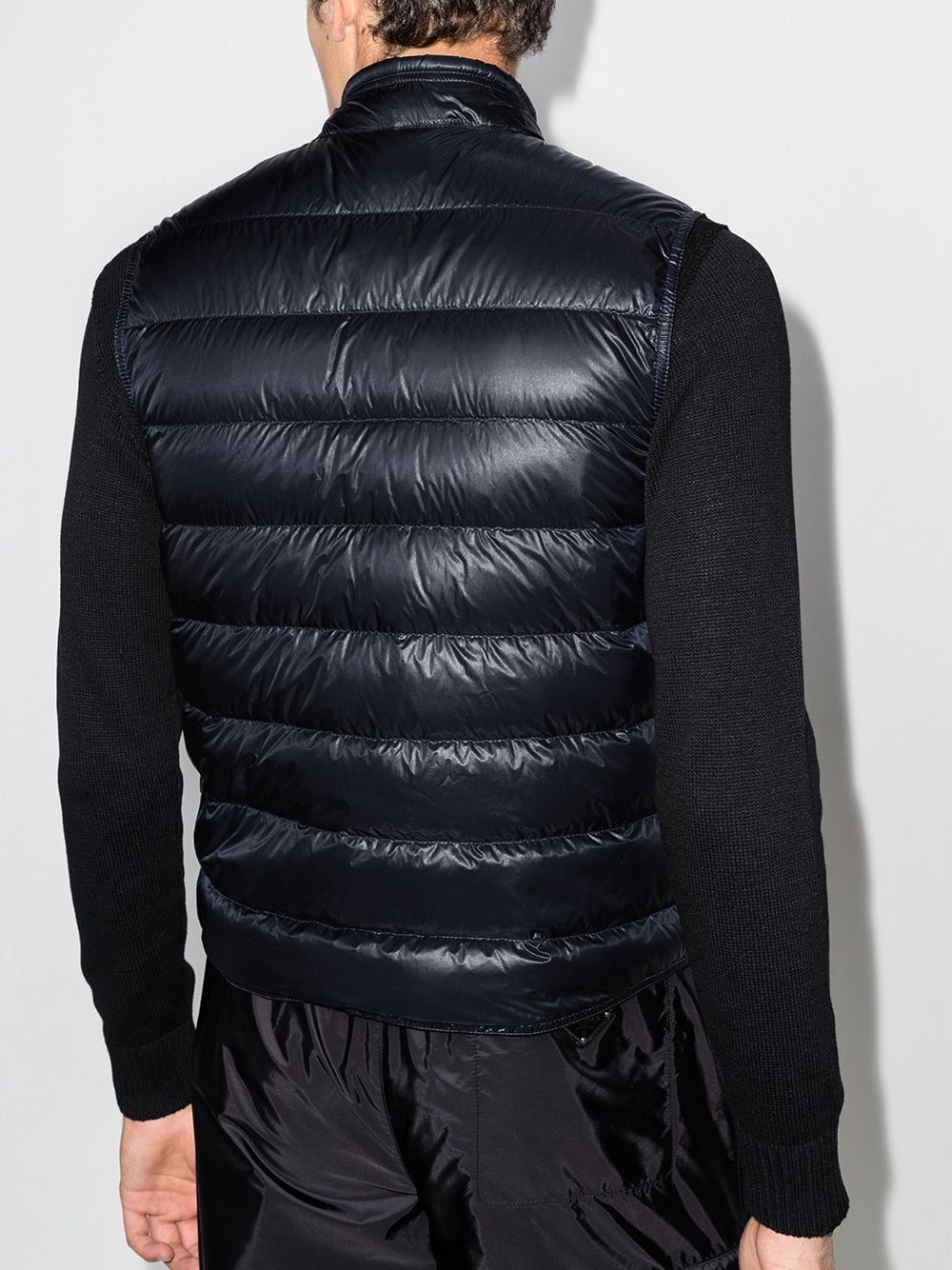 MONCLER Men's Black Glossy Down Vest for SS24