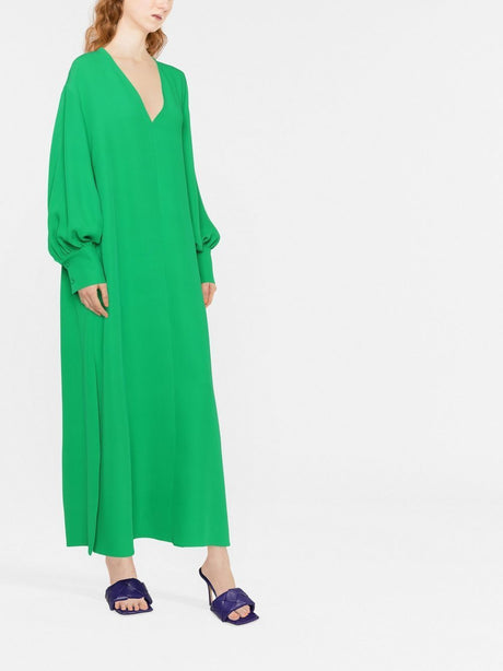 VALENTINO Pure Green Silk Dress - FW22 Collection