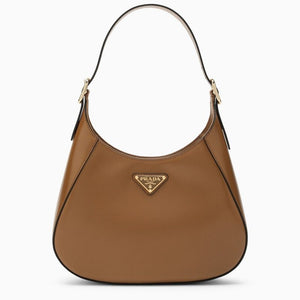 PRADA Mini Elegant Brown Leather Shoulder Handbag