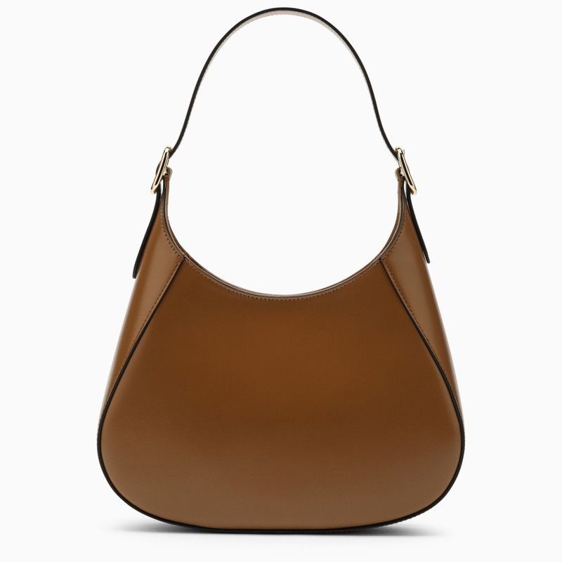 PRADA Mini Elegant Brown Leather Shoulder Handbag