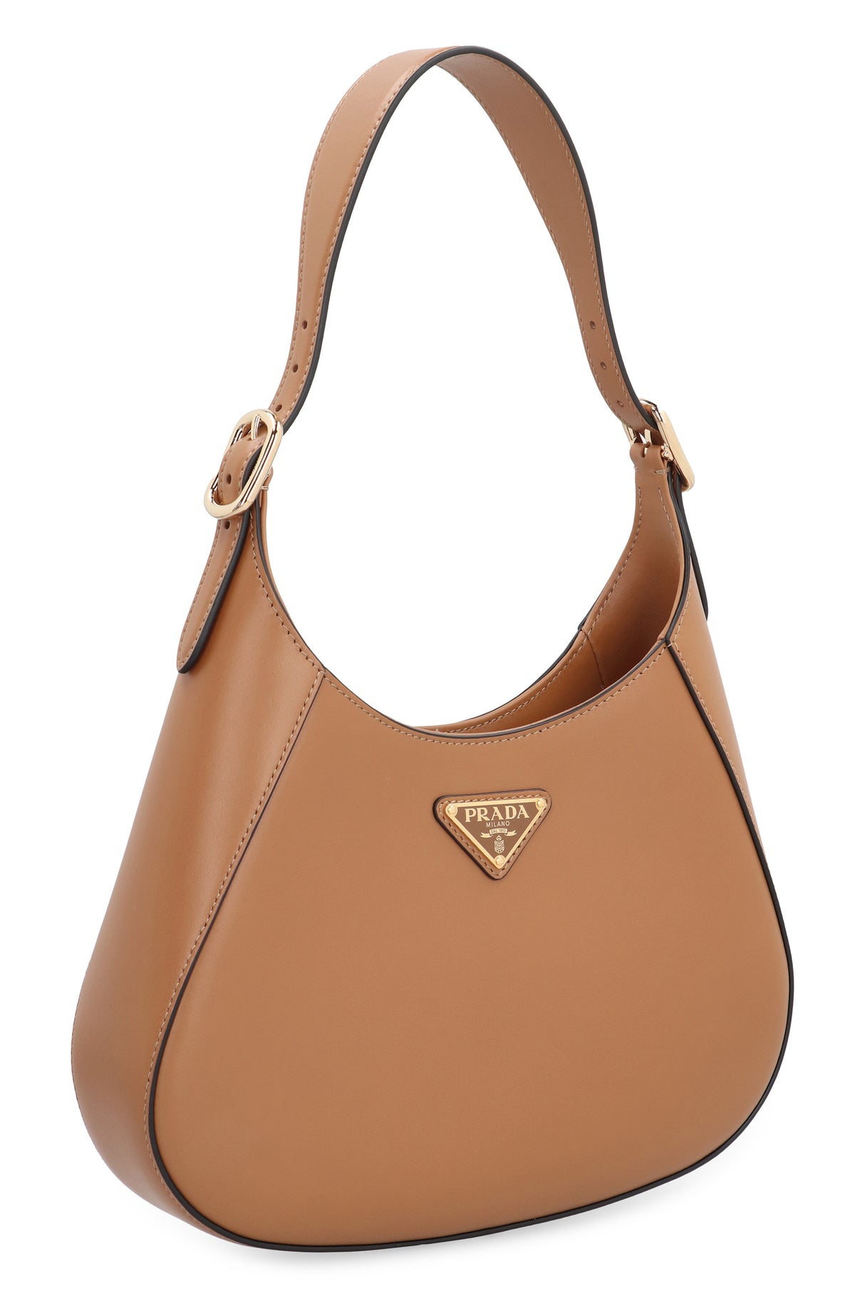 PRADA Leather Shoulder Handbag, 26 cm Width