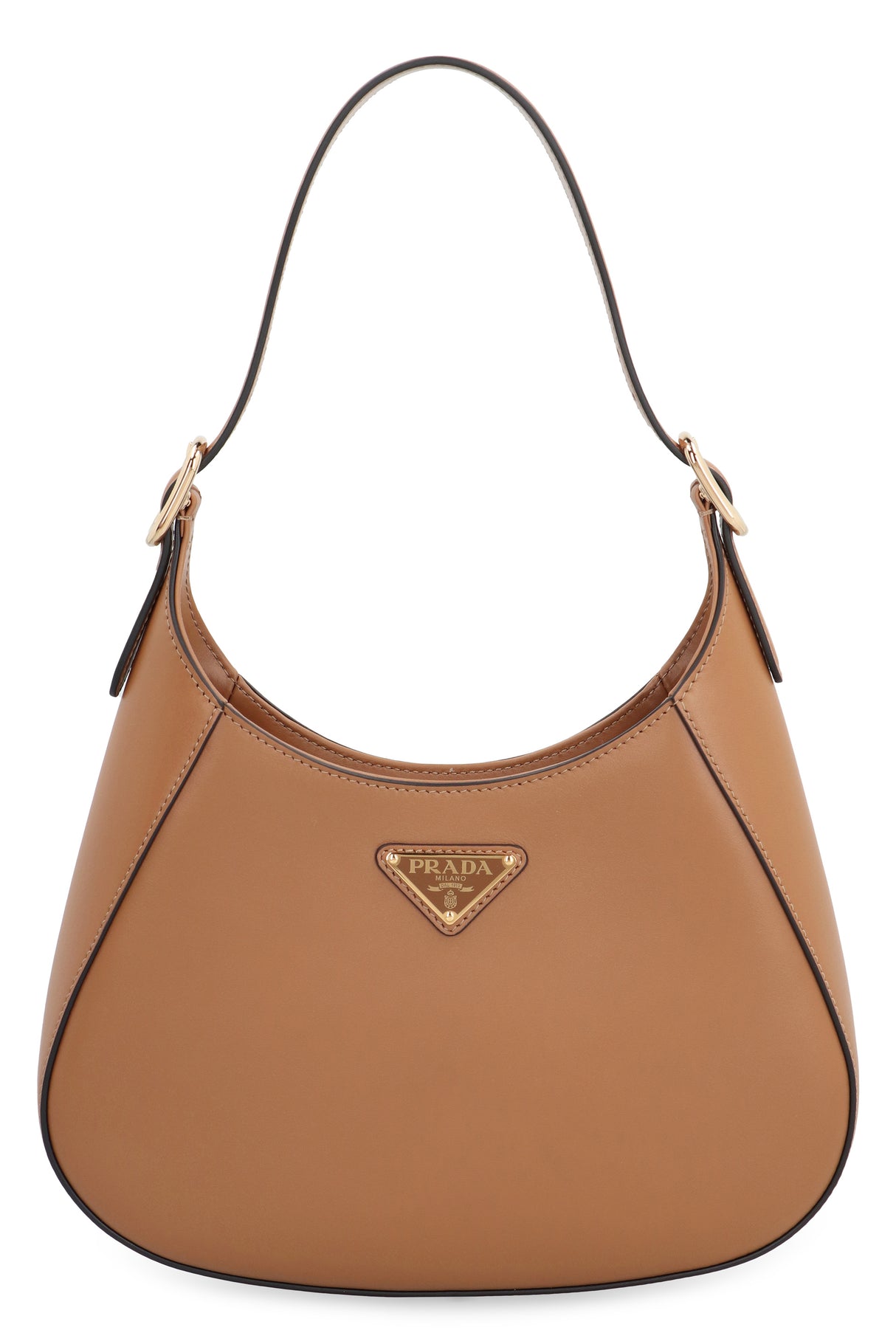 PRADA Leather Shoulder Handbag, 26 cm Width