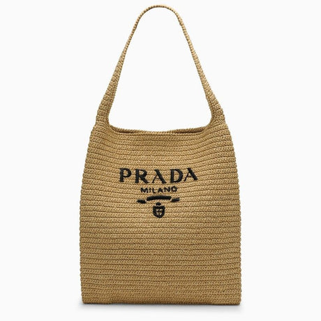 PRADA Beige Raffia Tote Handbag